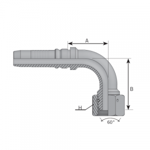 Interlock BSPP ar iekšējo vītni un 90° leņķis. (KF90G)